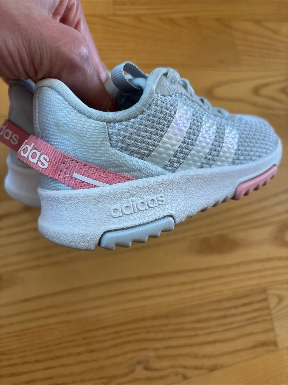 Adidas Racer TR 2.0 Sneakers Slip On Shoes Grey Pink School Toddler Girls 6.5K